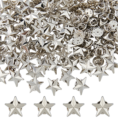 100Pcs Alloy Star Brooch JEWB-FH0002-51P-1