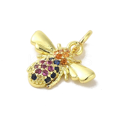 Real 18K Gold Plated Brass Pave Cubic Zirconia Pendants KK-M283-04C-02-1