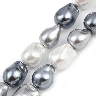 Electroplated Glass Beads Strands GLAA-H039-06D-1
