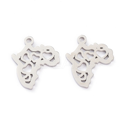 Non-Tarnish 304 Stainless Steel Pendants STAS-D007-04S-1