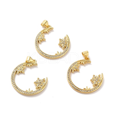 Rack Plating Brass Micro Pave Cubic Zirconia Pendants KK-A160-16G-1