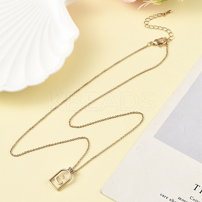 Arch Brass Pendant Necklaces LS-NJEW-H051-05G-1