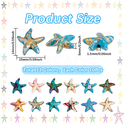 120Pcs 12 Colors Synthetic Turquoise Dyed Beads G-SC0003-26A-1