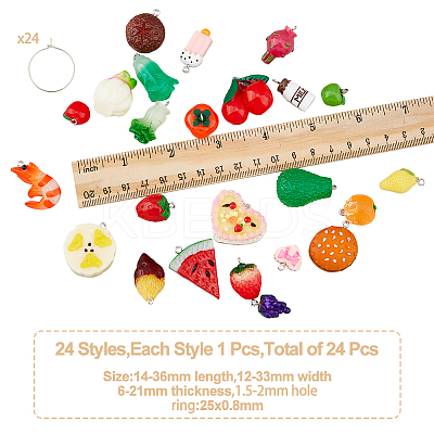 DIY 3D Imitation Food Wine Glass Charm Making Kit DIY-FH0005-53-1