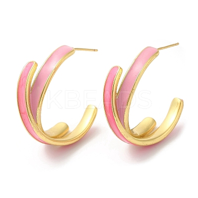 Rack Plating Brass Criss Cross Stud Earrings for Women EJEW-D059-02G-1