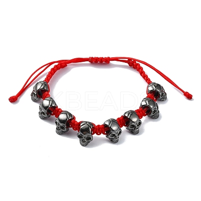 Halloween Theme Adjustable Nylon Cord Braided Beads Bracelets BJEW-JB10915-S-1