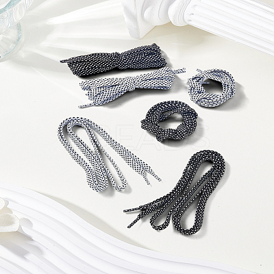 4 Pairs 2 Colors Polyester Shoelaces DIY-LP0005-90-1