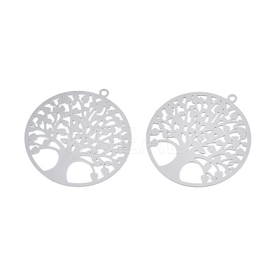 Non-Tarnish 201 Stainless Steel Filigree Pendants STAS-S118-045-1
