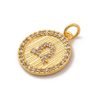 Brass Micro Pave Cubic Zirconia Pendants KK-U033-20G-1