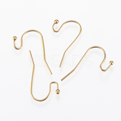 Ion Plating(IP) 304 Stainless Steel Earring Hooks X-STAS-E145-09G-1