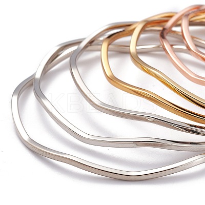 7Pcs Women's Simple Fashion PVD Vacuum Plating 201 Stainless Steel Stackable Bangles BJEW-O182-08M-1-1