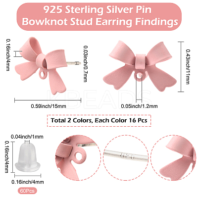 32Pcs 2 Colors Alloy Stud Earring Findings FIND-BBC0004-33-1
