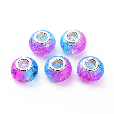 Crackle Two Tone Resin European Beads RPDL-T003-06G-1