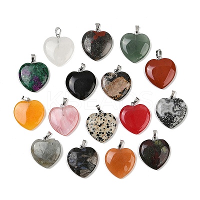 Natural & Synthetic Mixed Gemstone Pendants G-G202-04-1