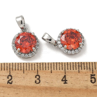 Brass Micro Pave Cubic Zirconia Pendents KK-R210-19P-1