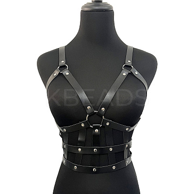 Punk Goth PU Leather Fashion Body Chain Belts WGC1161-01-1