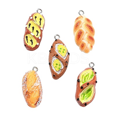 30Pcs 5 Styles Resin Imitation Food Pendants FIND-CJ0002-49-1