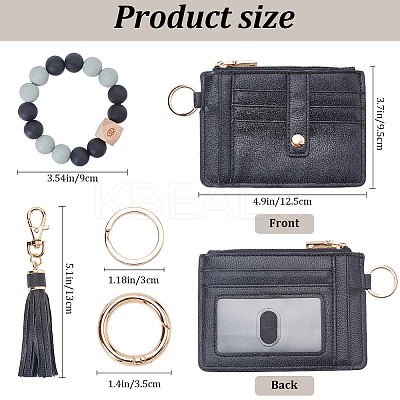 Rectangle Imitation Leather Name Card Holders AJEW-WH20011-25A-1