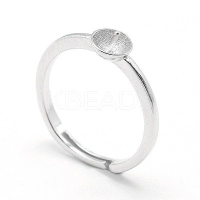 Anti-Tarnish Rhodium Plated 925 Sterling Silver Finger Design Ring Mounts Fittings with Pearl Seat STER-E060-15P-1