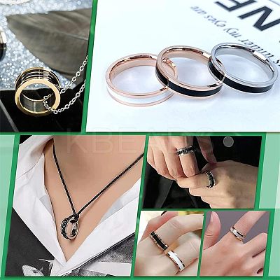 12Pcs Stainless Steel Grooved Finger Ring Settings STAS-UN0038-94B-1