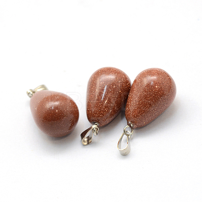 Teardrop Synthetic Goldstone Pendants G-Q435-14-1