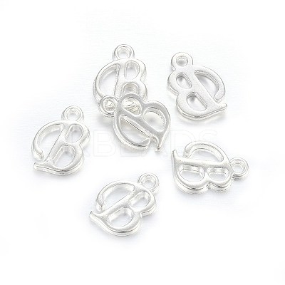 Silver Color Plated Alloy Letter Pendants LS-PALLOY-J718-01S-B-1