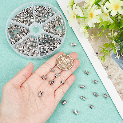 210Pcs 6 Styles Tibetan Style Alloy Spacer Beads FIND-HY0003-56-1