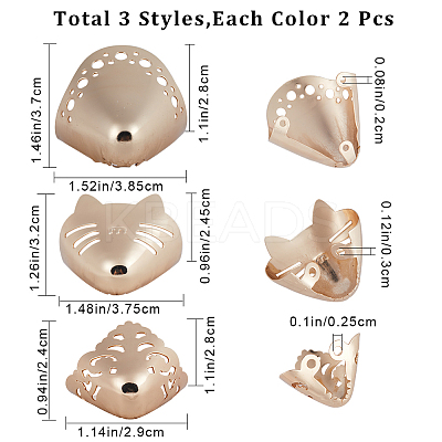6Pcs 3 Style Alloy Shoes Creases Protector FIND-GF0004-89LG-1