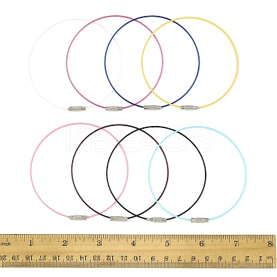 32Pcs 8 Colors Steel Wire Bracelet Cord DIY Jewelry Making TWIR-FS0001-02-1