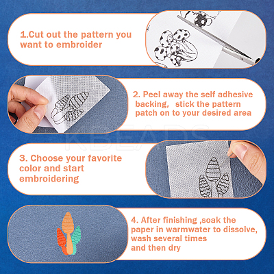 2 Sets 2 Style PVA & Cloth Water-soluble Embroidery Aid Drawing Sketch DIY-CP0009-92A-1