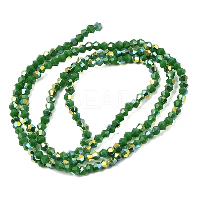 AB Color Plated Opaque Glass Beads Strands GLAA-G127-02G-1