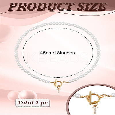 1Pc Brass Clear Cubic Zirconia Letter Pendant Necklaces NJEW-LP0001-32T-1