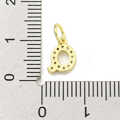 Letter Brass Micro Pave Clear Cubic Zirconia Pendants KK-K354-06G-Q-1