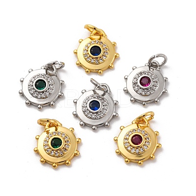 Brass Micro Pave Cubic Zirconia Charms KK-U033-22M-1