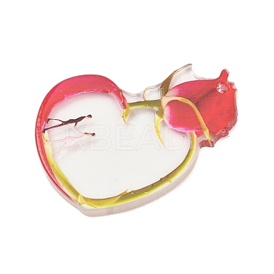 Valentine's Day Opaque Printed Acrylic Pendants OACR-A045-06A-1