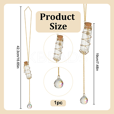 Glass Bottle Plant Hanger HJEW-DR00178-1