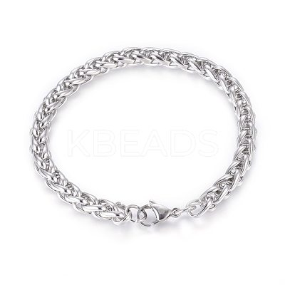 Tarnish Resistant 304 Stainless Steel Rope Chain Bracelets BJEW-G622-01P-1