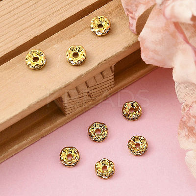 Brass Rhinestone Spacer Beads RB-A014-L5mm-01G-1