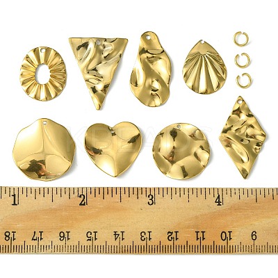 16Pcs 8 Style 201 Stainless Steel Pendants DIY-FS0005-37G-1