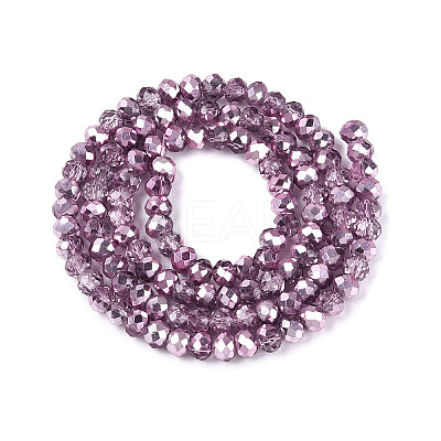 Transparent Electroplate Glass Beads Strands EGLA-Q131-01A-05-1
