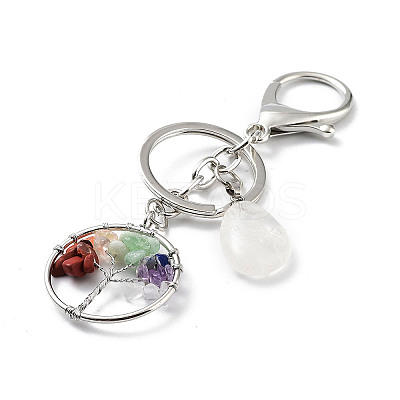 Natural & Synthetic Opalite Mixed Gemstone Keychain KEYC-M022-01-1