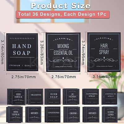 3 Bags 3 Styles PVC Adhesive Bathroom Sorting Storage Stickers STIC-CP0001-04A-1