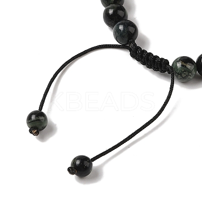 8mm Round Natural Kambaba Jasper Braided Bead Bracelets BJEW-C067-01B-21-1