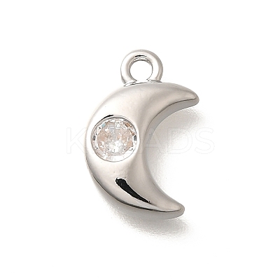 Brass Micro Pave Cubic Zirconia Charms KK-C085-22P-1