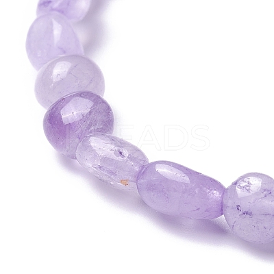Natural Lavender Amethyst Chip Beads Stretch Bracelet BJEW-JB07115-1