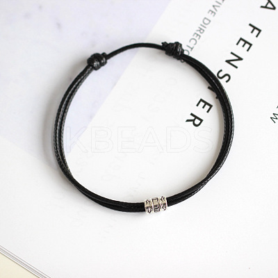 Alloy with Wax Cord Braided Bead Bracelets for Women FS-WGB7FC9-02-1