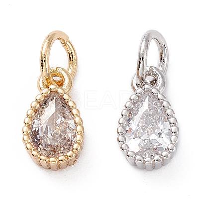 Brass Micro Pave Cubic Zirconia Charms ZIRC-E145-76-1