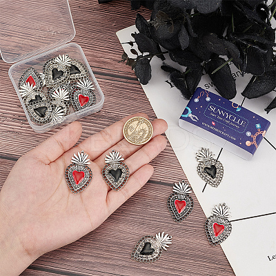 20Pcs 2 Colors Alloy Enamel Pendants ENAM-SC0005-04-1