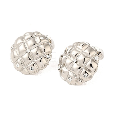 304 Stainless Steel Cubic Zirconia Stud Earrings for Women EJEW-U003-22P-1