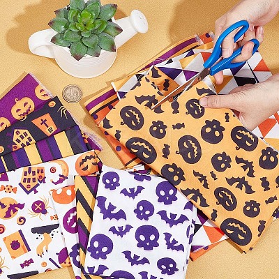 Halloween Printed Polycotton Fabric DIY-WH0032-07A-1